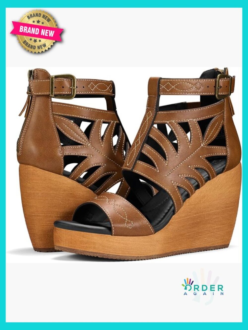 Wedge Sandals Platform High Heels Comfortable Open Toe Adjustable Ankle Strap